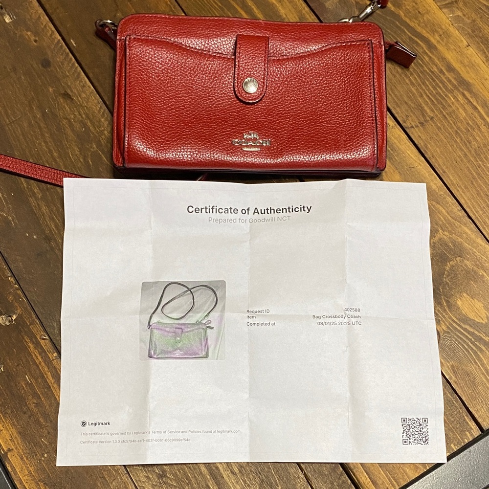 Coach Noa Pop Up Messenger Crossbody Bag in Pebble Red Leather - Picture 14 of 16